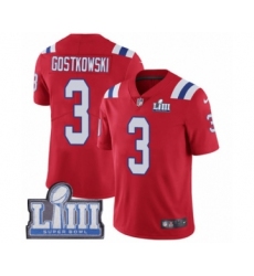 Youth Nike New England Patriots #3 Stephen Gostkowski Red Alternate Vapor Untouchable Limited Player Super Bowl LIII Bound NFL Jersey
