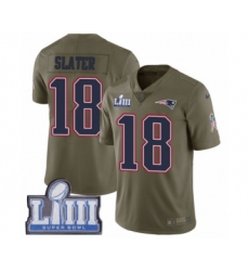 Men's Nike New England Patriots #18 Matthew Slater Limited Olive 2017 Salute to Service Super Bowl LIII Bound NFL Jersey