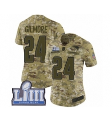 Women's Nike New England Patriots #24 Stephon Gilmore Limited Camo 2018 Salute to Service Super Bowl LIII Bound NFL Jersey