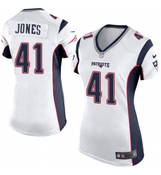 Women's Nike New England Patriots #41 Cyrus Jones Game White NFL Jersey