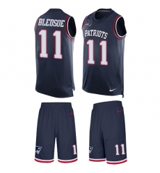 Men's Nike New England Patriots #11 Drew Bledsoe Limited Navy Blue Tank Top Suit NFL Jersey