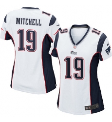 Women's Nike New England Patriots #19 Malcolm Mitchell Game White NFL Jersey