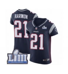 Men's Nike New England Patriots #21 Duron Harmon Navy Blue Team Color Vapor Untouchable Elite Player Super Bowl LIII Bound NFL Jersey