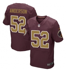 Men's Nike Washington Redskins #52 Ryan Anderson Elite Burgundy Red/Gold Number Alternate 80TH Anniversary NFL Jersey