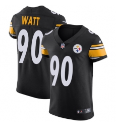 Men's Nike Pittsburgh Steelers #90 T. J. Watt Black Team Color Vapor Untouchable Elite Player NFL Jersey