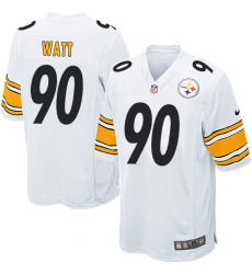 Men's Nike Pittsburgh Steelers #90 T. J. Watt Game White NFL Jersey
