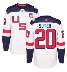 Youth Adidas Team USA #20 Ryan Suter Premier White Home 2016 World Cup Ice Hockey Jersey
