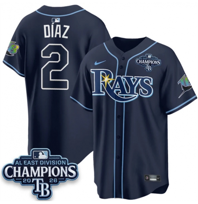 Men's Tampa Bay Rays #2 Yandy Díaz Navy 2026 AL East Champions Limited Stitched Baseball Jersey