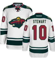 Youth Reebok Minnesota Wild #10 Chris Stewart Authentic White Away NHL Jersey