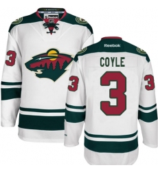 Men's Reebok Minnesota Wild #3 Charlie Coyle Authentic White Away NHL Jersey