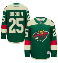 Men's Reebok Minnesota Wild #25 Jonas Brodin Authentic Green 2016 Stadium Series NHL Jersey