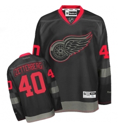 Men's Reebok Detroit Red Wings #40 Henrik Zetterberg Authentic Black Ice NHL Jersey