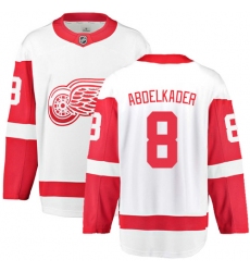 Men's Detroit Red Wings #8 Justin Abdelkader Fanatics Branded White Away Breakaway NHL Jersey