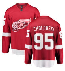 Men's Detroit Red Wings #95 Dennis Cholowski Fanatics Branded Red Home Breakaway NHL Jersey
