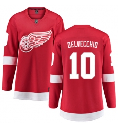 Women's Detroit Red Wings #10 Alex Delvecchio Fanatics Branded Red Home Breakaway NHL Jersey