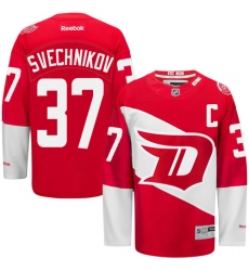 Men's Reebok Detroit Red Wings #37 Evgeny Svechnikov Authentic Red 2016 Stadium Series NHL Jersey
