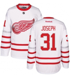 Men's Reebok Detroit Red Wings #31 Curtis Joseph Authentic White 2017 Centennial Classic NHL Jersey