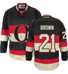 Men's Reebok Ottawa Senators #21 Logan Brown Authentic Black Third NHL Jersey