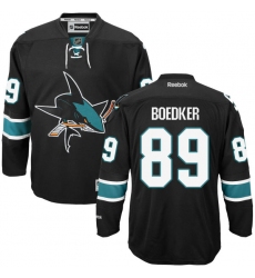 Men's Reebok San Jose Sharks #89 Mikkel Boedker Premier Black Third NHL Jersey