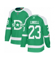 Men's Dallas Stars #23 Esa Lindell Authentic Green 2020 Winter Classic Hockey Jersey