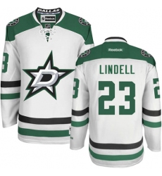 Men's Reebok Dallas Stars #23 Esa Lindell Authentic White Away NHL Jersey