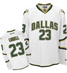 Men's Reebok Dallas Stars #23 Esa Lindell Authentic White Third NHL Jersey