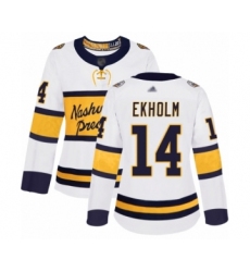 Women's Nashville Predators #14 Mattias Ekholm Authentic White 2020 Winter Classic Hockey Jersey