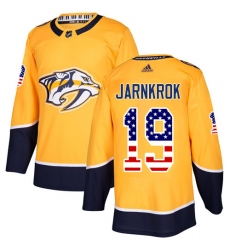 Youth Adidas Nashville Predators #19 Calle Jarnkrok Authentic Gold USA Flag Fashion NHL Jersey