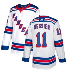 Men's Reebok New York Rangers #11 Mark Messier Authentic White Away NHL Jersey