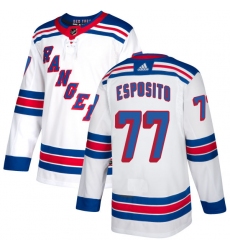 Men's Reebok New York Rangers #77 Phil Esposito Authentic White Away NHL Jersey