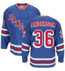 Men's CCM New York Rangers #36 Glenn Anderson Premier Royal Blue Heroes of Hockey Alumni Throwback NHL Jersey