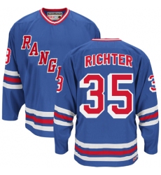 Men's CCM New York Rangers #35 Mike Richter Authentic Royal Blue Heroes of Hockey Alumni Throwback NHL Jersey