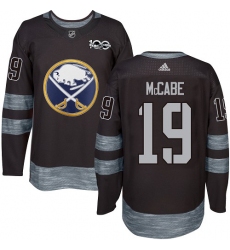 Men's Adidas Buffalo Sabres #19 Jake McCabe Premier Black 1917-2017 100th Anniversary NHL Jersey