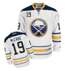 Youth Reebok Buffalo Sabres #19 Jake McCabe Authentic White Away NHL Jersey