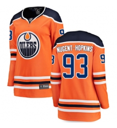 Women's Edmonton Oilers #93 Ryan Nugent-Hopkins Fanatics Branded Orange Home Breakaway NHL Jersey