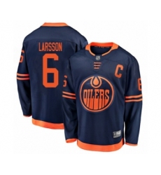 Men's Edmonton Oilers #6 Adam Larsson Authentic Navy Blue Alternate Fanatics Branded Breakaway Hockey Jersey