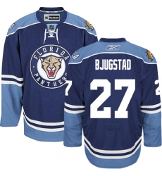 Men's Reebok Florida Panthers #27 Nick Bjugstad Premier Navy Blue Third NHL Jersey