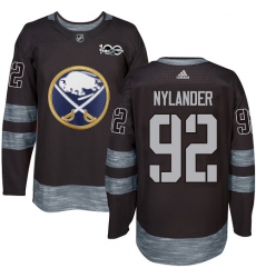 Men's Adidas Buffalo Sabres #92 Alexander Nylander Authentic Black 1917-2017 100th Anniversary NHL Jersey