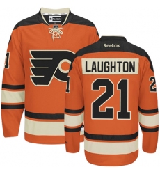 Men's Reebok Philadelphia Flyers #21 Scott Laughton Premier Orange New Third NHL Jersey