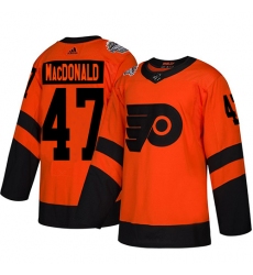 Men's Adidas Philadelphia Flyers #47 Andrew MacDonald Orange Authentic 2019 Stadium Series Stitched NHL Jersey