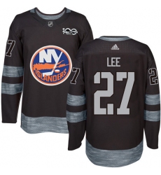 Men's Adidas New York Islanders #27 Anders Lee Premier Black 1917-2017 100th Anniversary NHL Jersey