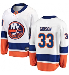 Men's New York Islanders #33 Christopher Gibson Fanatics Branded White Away Breakaway NHL Jersey