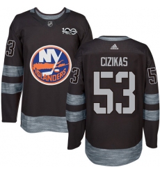 Men's Adidas New York Islanders #53 Casey Cizikas Premier Black 1917-2017 100th Anniversary NHL Jersey
