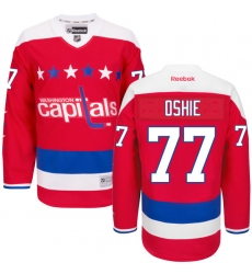 Women's Reebok Washington Capitals #77 T.J. Oshie Premier Red Third NHL Jersey