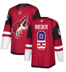 Men's Adidas Arizona Coyotes #8 Tobias Rieder Authentic Red USA Flag Fashion NHL Jersey