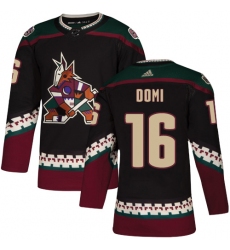 Youth Adidas Arizona Coyotes #16 Max Domi Premier Black Alternate NHL Jersey