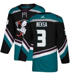 Youth Adidas Anaheim Ducks #3 Kevin Bieksa Authentic Black Teal Third NHL Jersey
