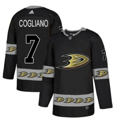 Men's Adidas Anaheim Ducks #7 Andrew Cogliano Premier Black Team Logo Fashion NHL Jersey