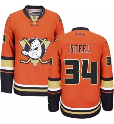 Youth Reebok Anaheim Ducks #34 Sam Steel Premier Orange Third NHL Jersey