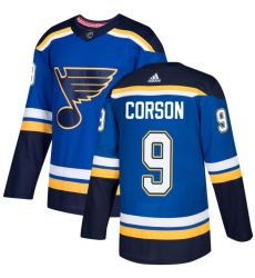 Youth Adidas St. Louis Blues #9 Shayne Corson Premier Royal Blue Home NHL Jersey